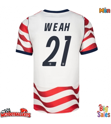 United States Timothy Weah #21 Replica Home Stadium Shirt World Cup 2026 Short Sleeve
